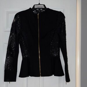 XOXO Black Lace Detail Women’s Blazer Jacket Medium